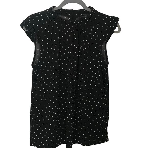 Adrianna Pappel Black Short Sleeve Top Size Small Cap Sleeve - Picture 1 of 6